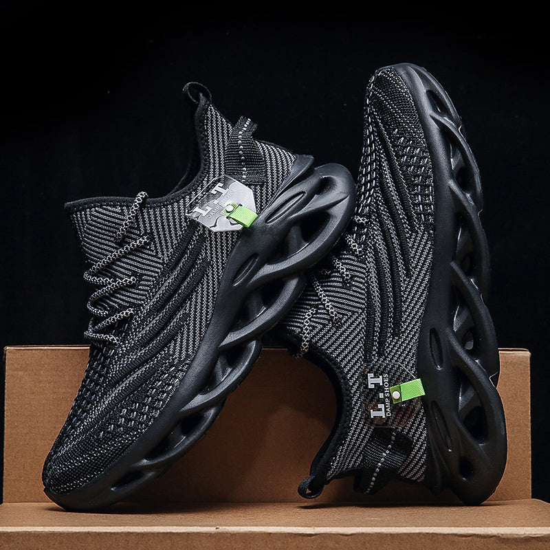 Viral TikTok Men's Sports Running Lace-Up Trainers 2024 Trendy Casual Twist Sole Ultra-light Textured Sneakers Comfortable Shoes | 2206