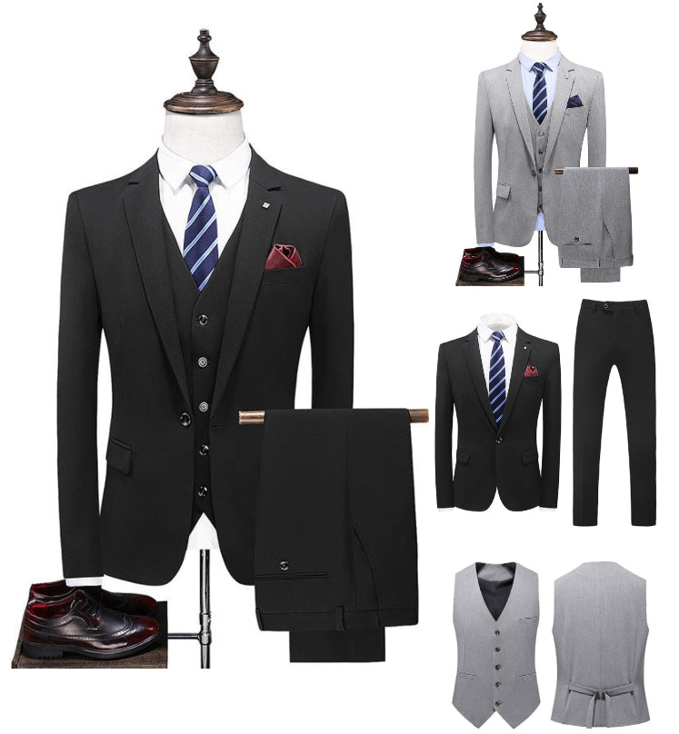 Premium Quality Men's 3 Pieces Suit Slim Fit Single Button Elegant Dress | SJT218