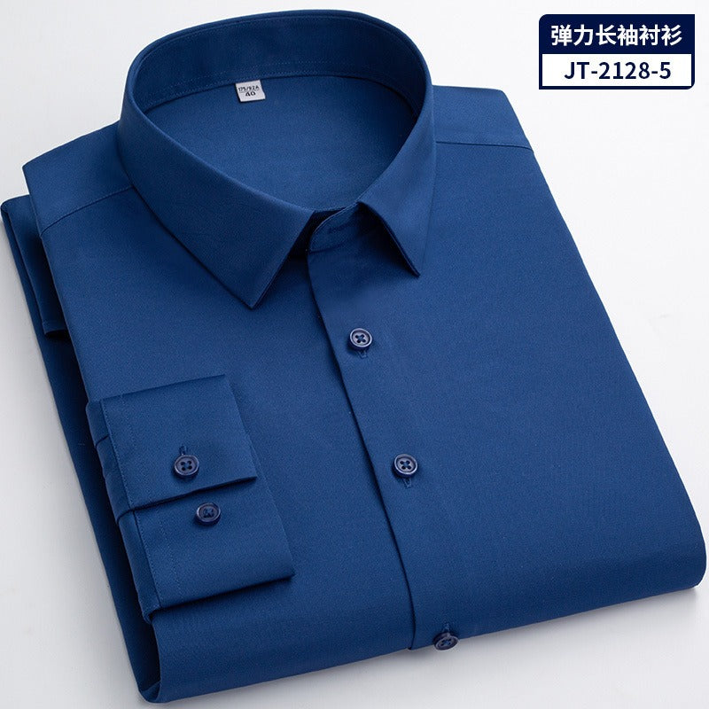Quick Dry Long Sleeve Shirt High Elasticity Slim Fit Solid Color Formal Dress Shirt | JT-2128