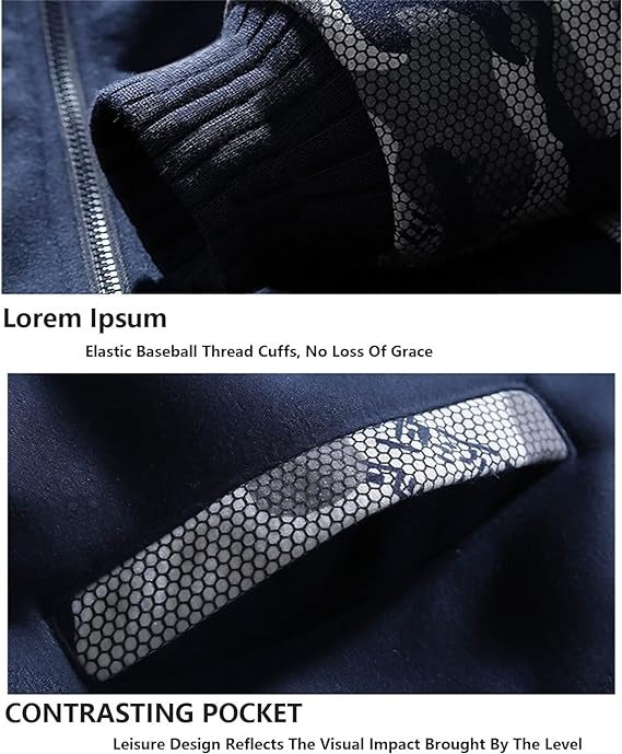 Men's Camouflage Tracksuit Zip Coat Winter Thick Fleece Hooded Jacket+Pants Sweat Suit