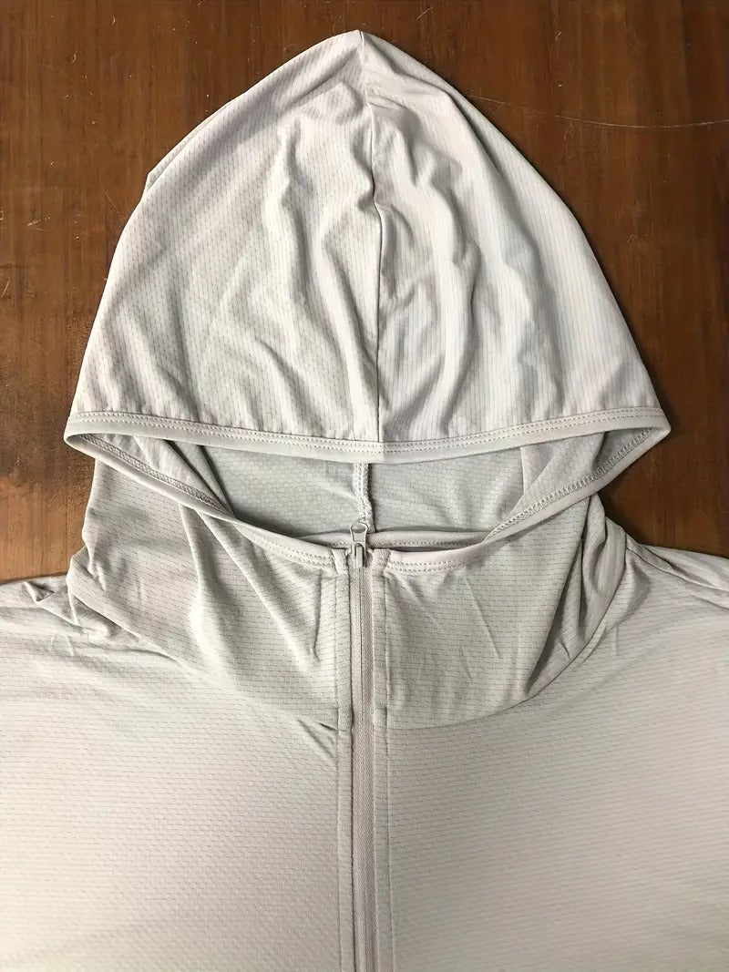 Men’s Lightweight UV Sun Hoodie – Ice Silk, Quick-Dry & Breathable for Summer – Fishing, Cycling, Hiking Activewear | 1999