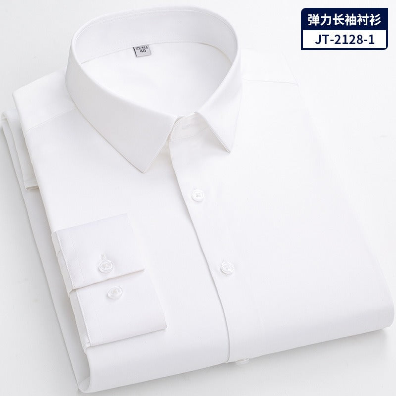 Quick Dry Long Sleeve Shirt High Elasticity Slim Fit Solid Color Formal Dress Shirt | JT-2128