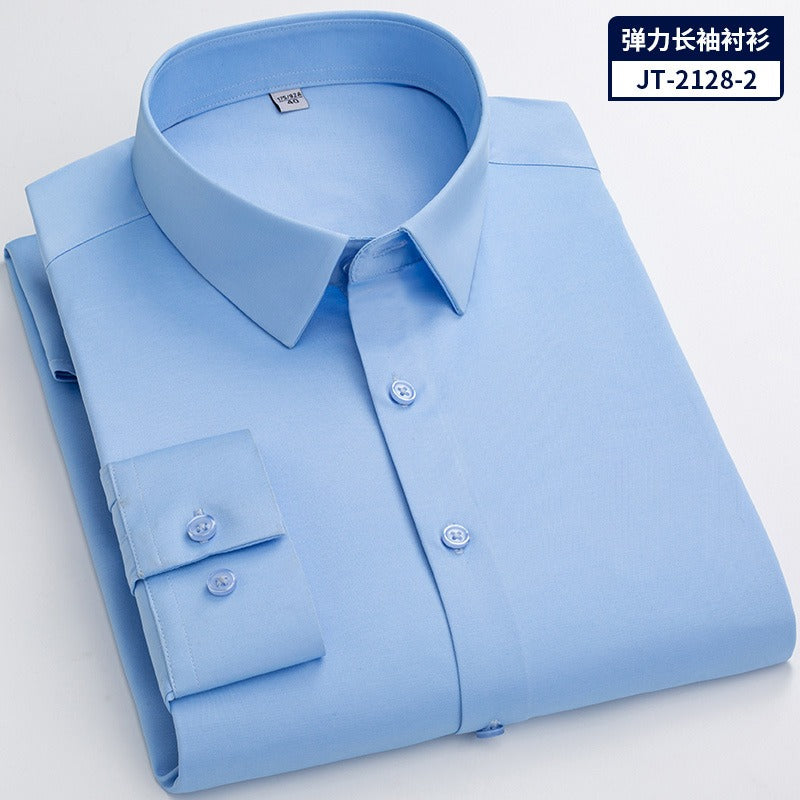 Quick Dry Long Sleeve Shirt High Elasticity Slim Fit Solid Color Formal Dress Shirt | JT-2128