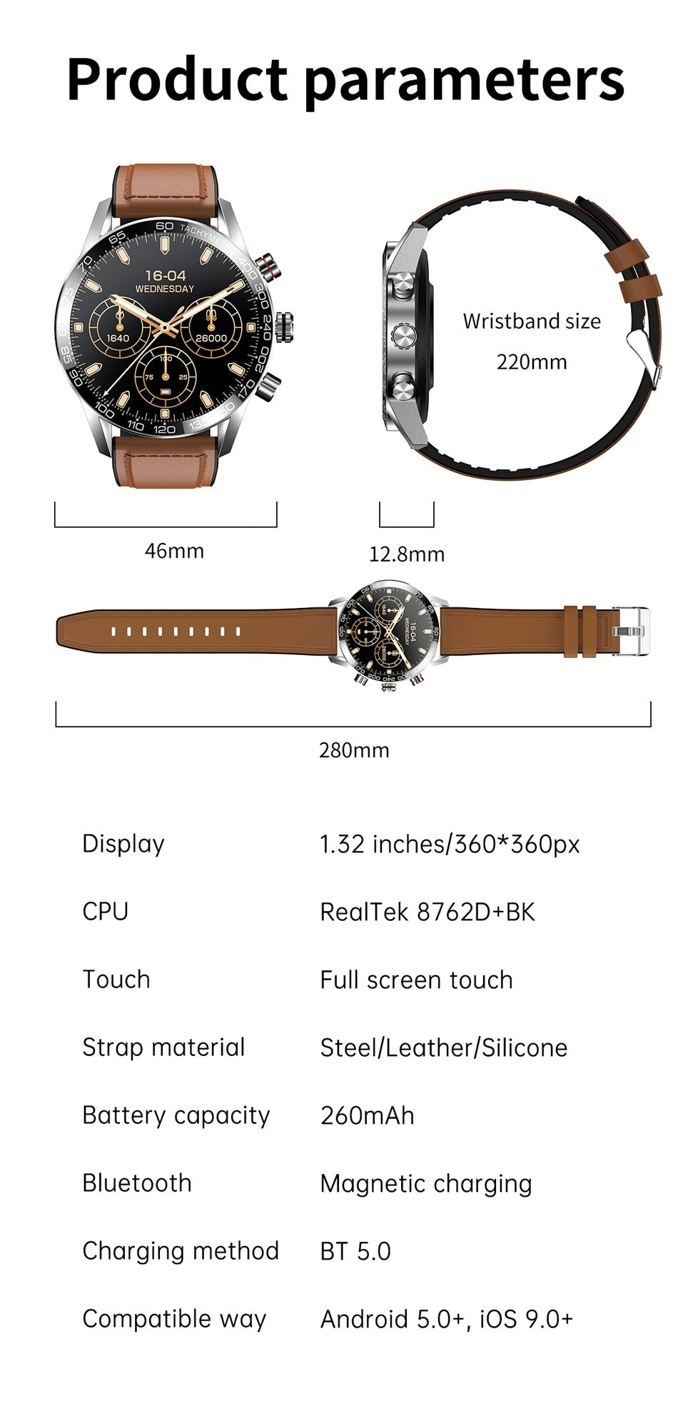 Men's AMOLED HD Screen Watch Smart Bluetooth Calling Sports Smartwatch | BW0408