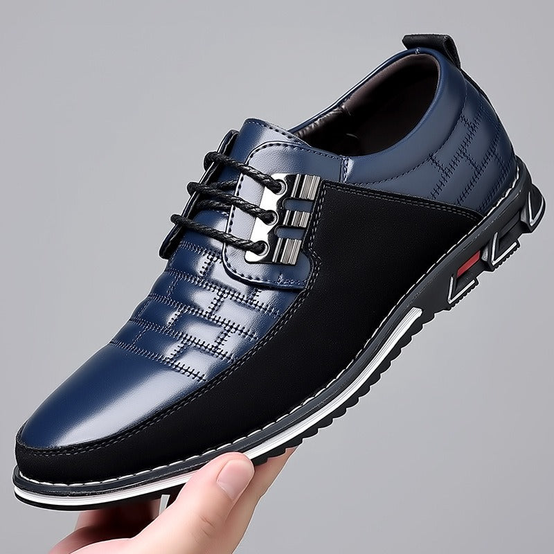 Men's Plaid British Style Derby Shoes Non-Slip Leather Loafers Moccasins Wedding Dress Shoes |