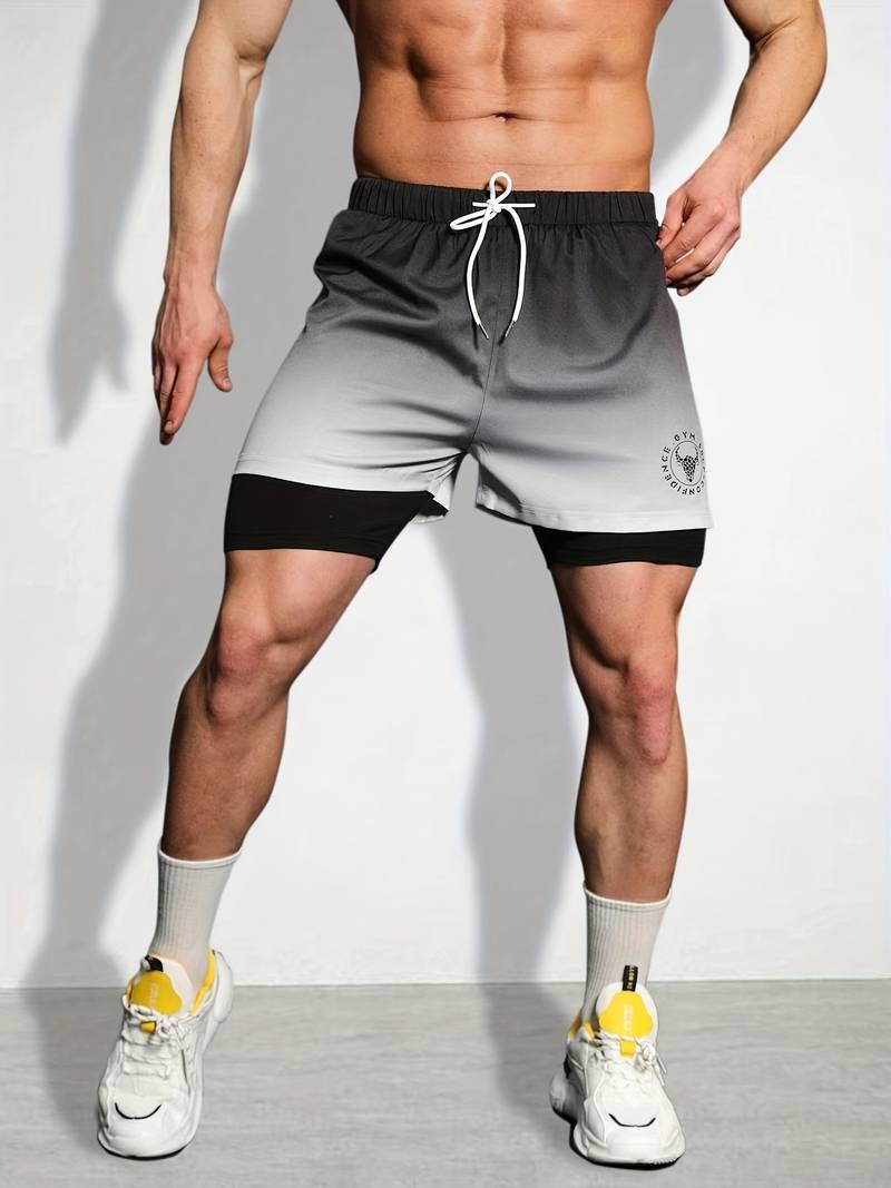 Double Layer Shorts Stretching Sports Summer Gym Workout 2 in 1 Stretchable Short | SX230521