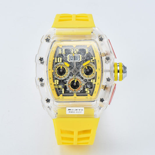 Men's Luxury Best Sports Watch Transparent Case Chronograph New Gift Watches |