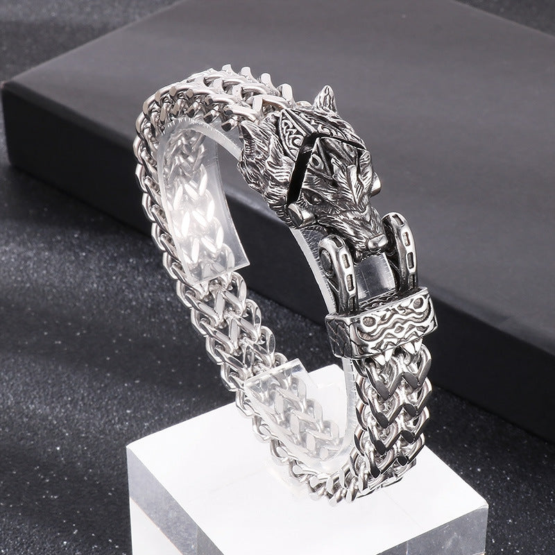 Men’s Viking Animal Bracelet Wolf, Eagle, Snake Stainless Steel Bracelet | KB179515-MZOZ