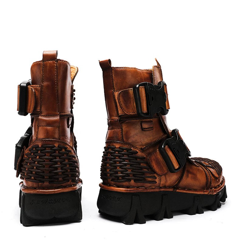 Men’s Genuine Leather Harley Motorcycle Boots | Anti-Slip Work Boots | 6618