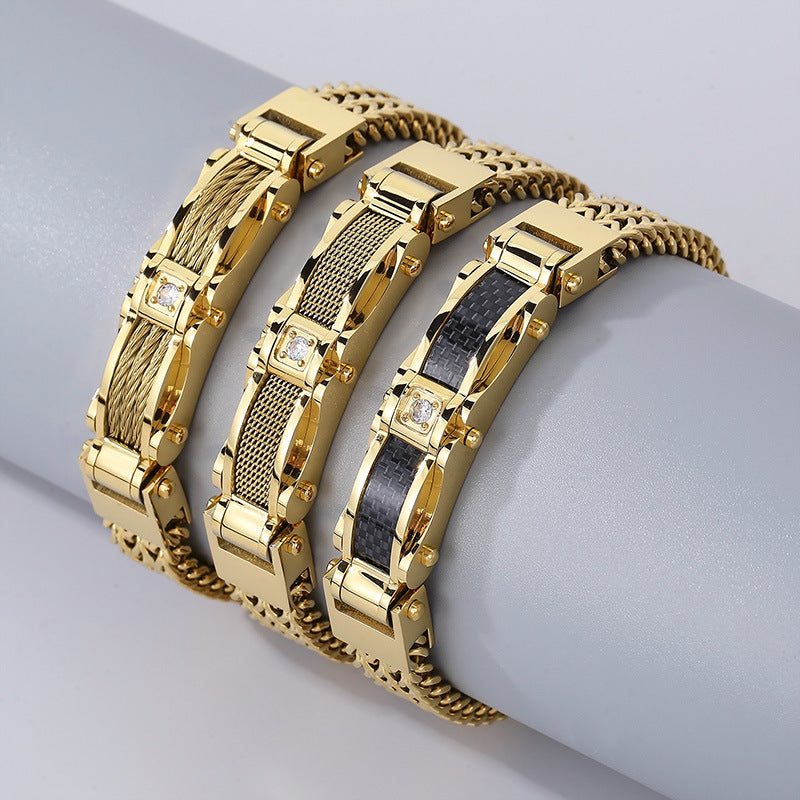 Men's Luxury Bracelet Diamond Accents, Stainless Steel Bracelet | KB116148-KHY
