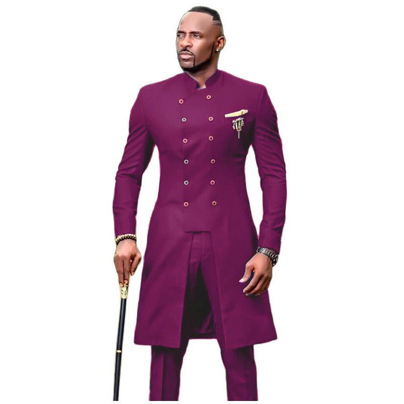 Men's Double Breasted Tuxedo Suits Wedding Groom Slim Jacket+ Pant | 1873