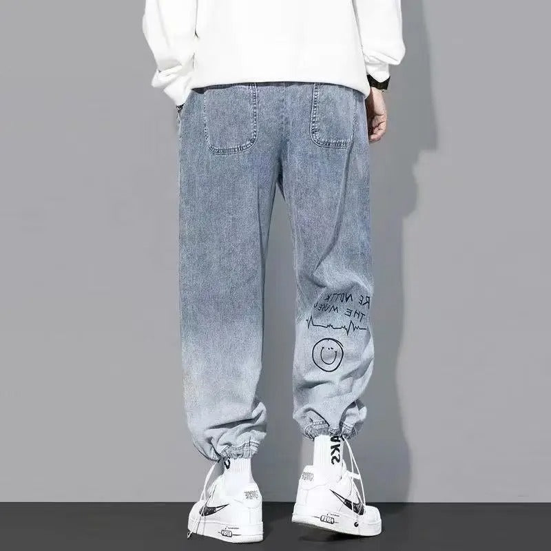 New Toon Design Jeans Pants For Men Printed Casual Loose Fashion Cargo Jeans | K5266