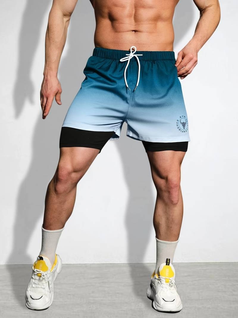 Double Layer Shorts Stretching Sports Summer Gym Workout 2 in 1 Stretchable Short | SX230521