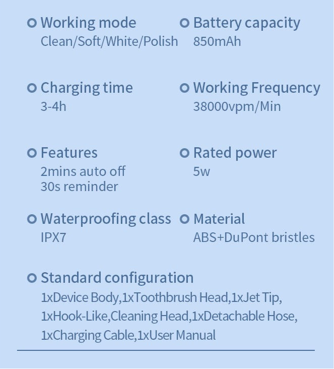 Portable Electric Toothbrush 3 in 1 Teeth Cleaning Kit With 4 Modes Electric Toothbrush and flosser Combo