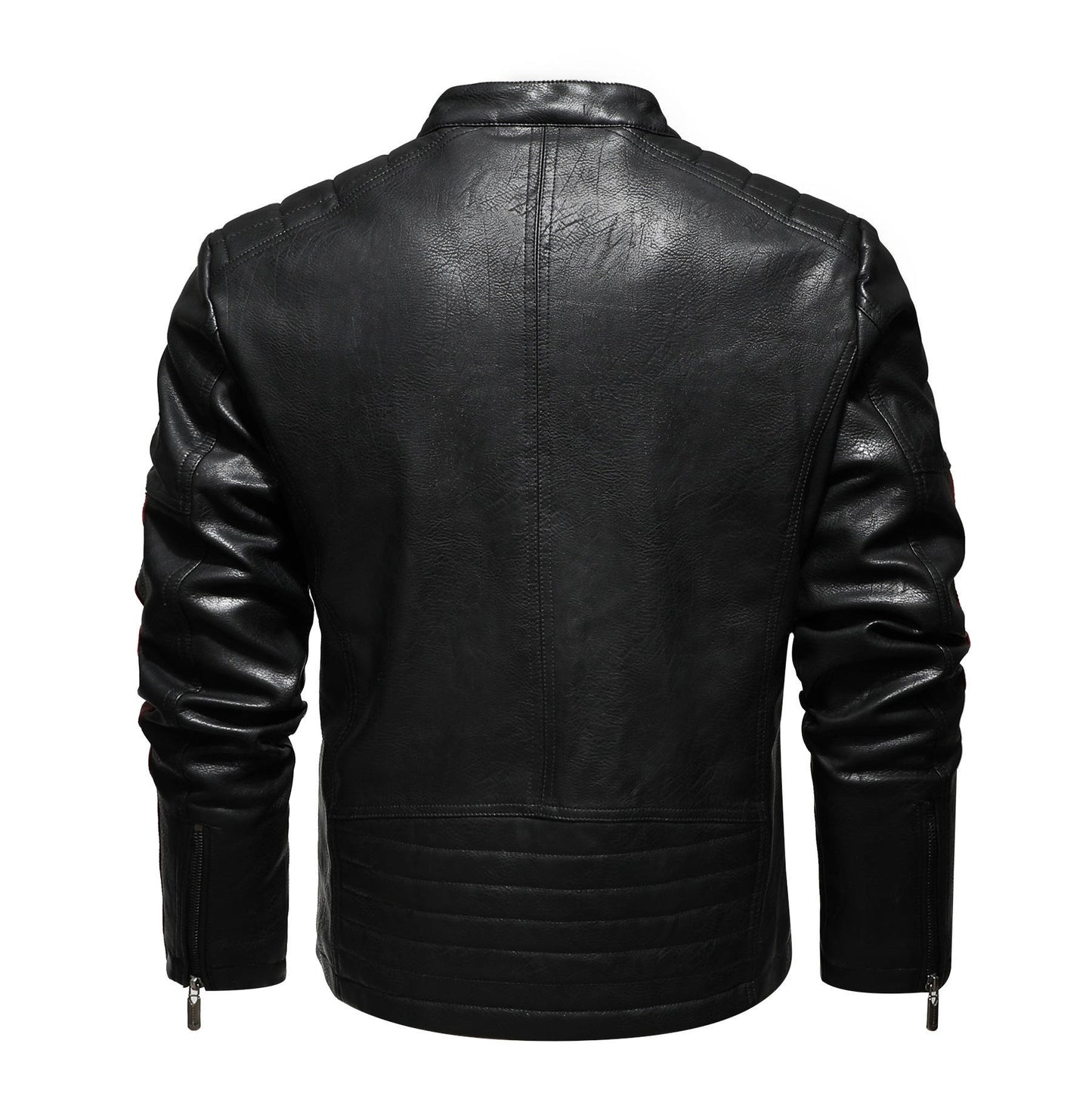 Men′s Leather Jacket Color Matching Motorcycle Pu Leather Jacket | KH-168