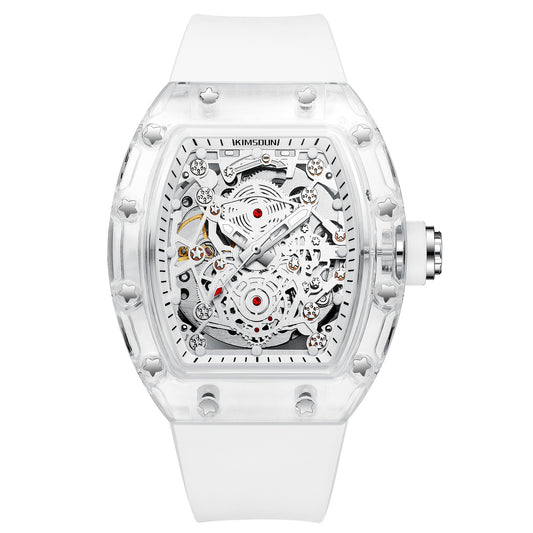 Men's Watches Luxury Transparent Barrel Shaped Hollow Automatic Mechanical Watch | K-2015A