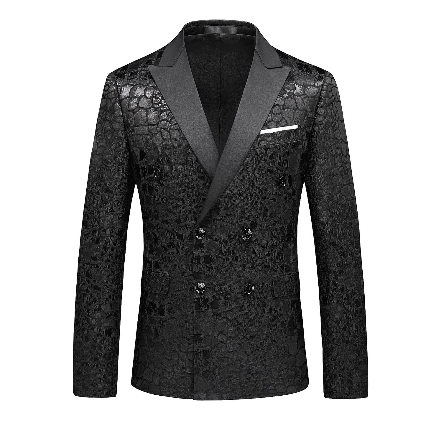 Big &Tall Men's Double Breasted Blazer | Slim Fit Business Casual Sport Coat | Non-Iron Polyester Blend | 7220
