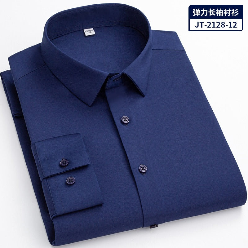 Quick Dry Long Sleeve Shirt High Elasticity Slim Fit Solid Color Formal Dress Shirt | JT-2128