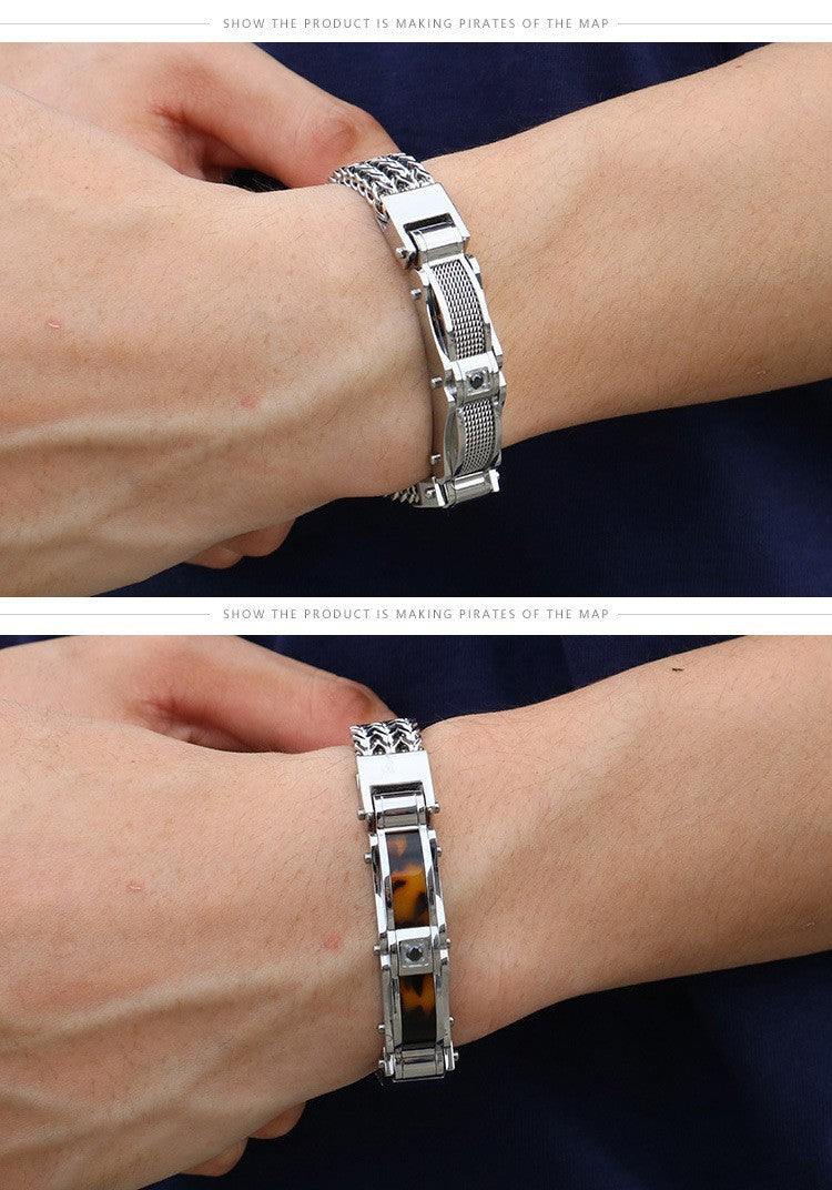 Men's Luxury Bracelet Diamond Accents, Stainless Steel Bracelet | KB116148-KHY