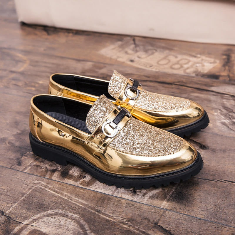 Men Casual Trend Bright Upper Oxford Brogues Boots British Style Formal Leather Office Shoes