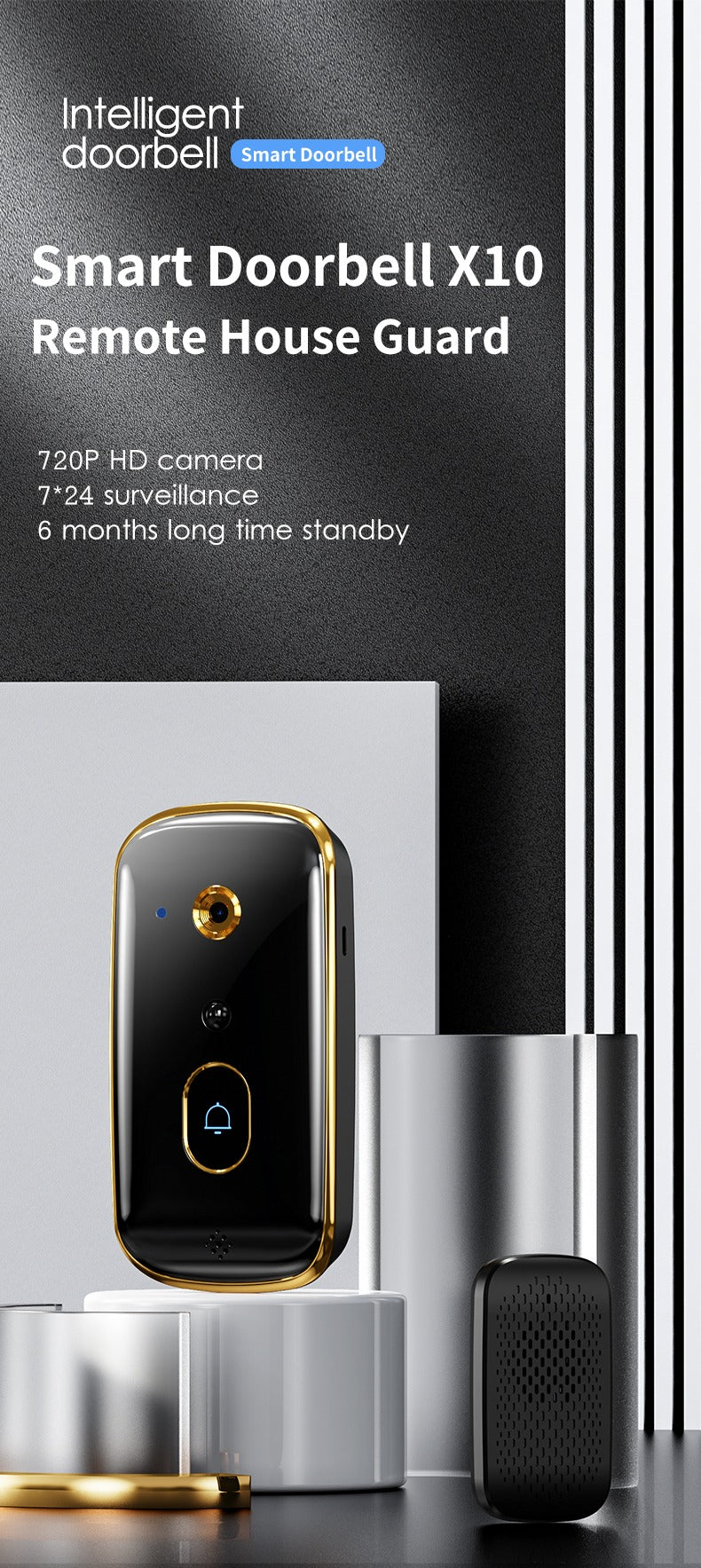 Waterproof 1080P Plug Infrared Camera Door Bell Smart Design Hd Video Wifi Doorbell | HC-520