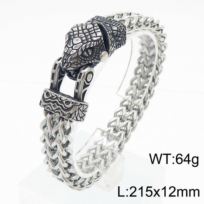 Men’s Viking Animal Bracelet Wolf, Eagle, Snake Stainless Steel Bracelet | KB179515-MZOZ