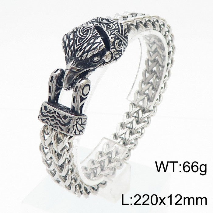 Men’s Viking Animal Bracelet Wolf, Eagle, Snake Stainless Steel Bracelet | KB179515-MZOZ
