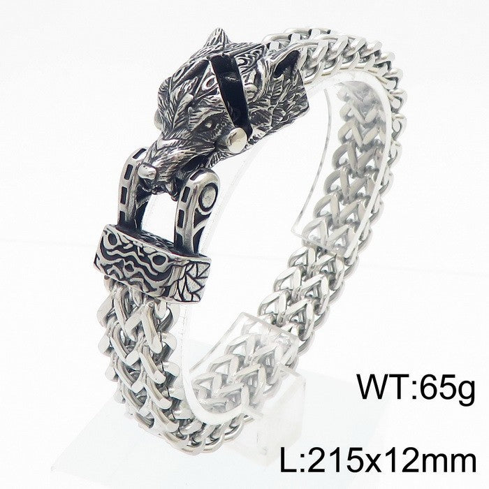 Men’s Viking Animal Bracelet Wolf, Eagle, Snake Stainless Steel Bracelet | KB179515-MZOZ