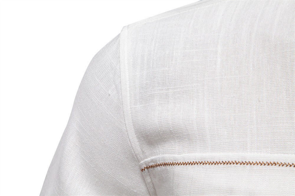 Men's Linen-Blend Shirt - 2025 Spring Slim-Fit Casual Top | SH2025
