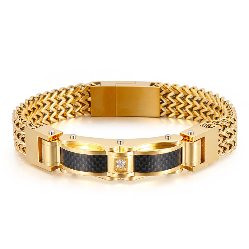 Men's Luxury Bracelet Diamond Accents, Stainless Steel Bracelet | KB116148-KHY