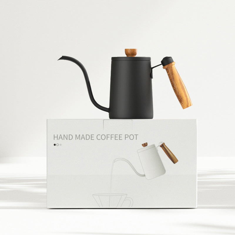 Pour Over Coffee Kettle – 600ml Stainless Steel Hand Drip Kettle with Wooden Handle UK | NB-ZT2020