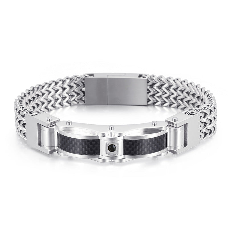 Men's Luxury Bracelet Diamond Accents, Stainless Steel Bracelet | KB116148-KHY