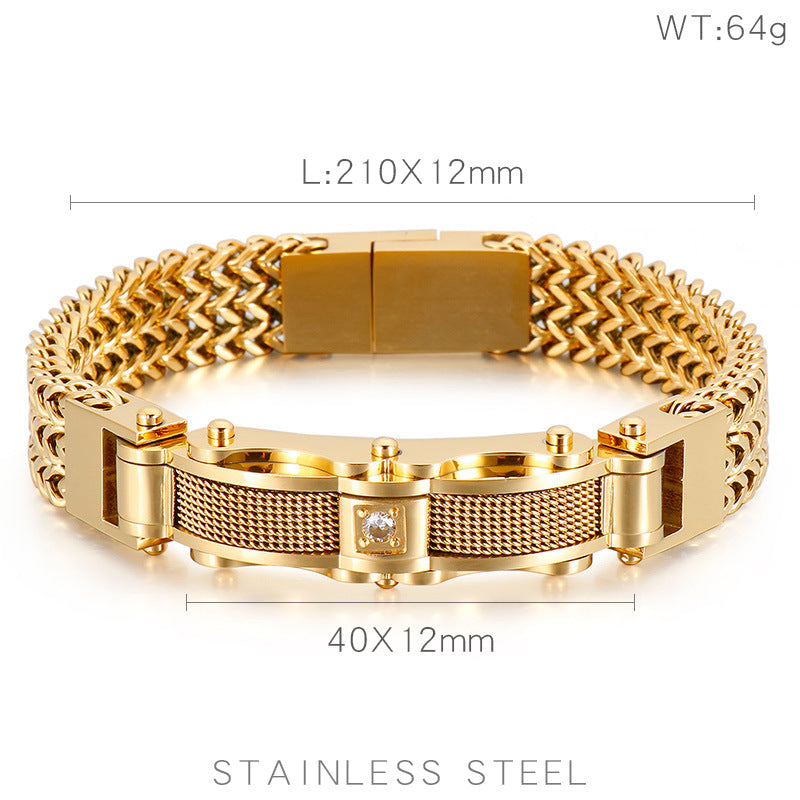 Men's Luxury Bracelet Diamond Accents, Stainless Steel Bracelet | KB116148-KHY