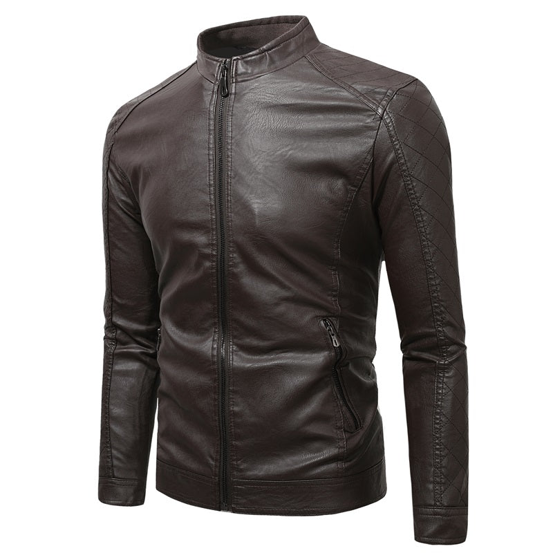 Men's Soft PU Leather Jacket Slim Fit Stylish Coat Blazer | JK87
