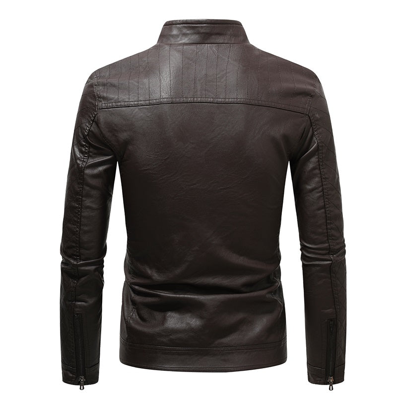 Men's Soft PU Leather Jacket Slim Fit Stylish Coat Blazer | JK87