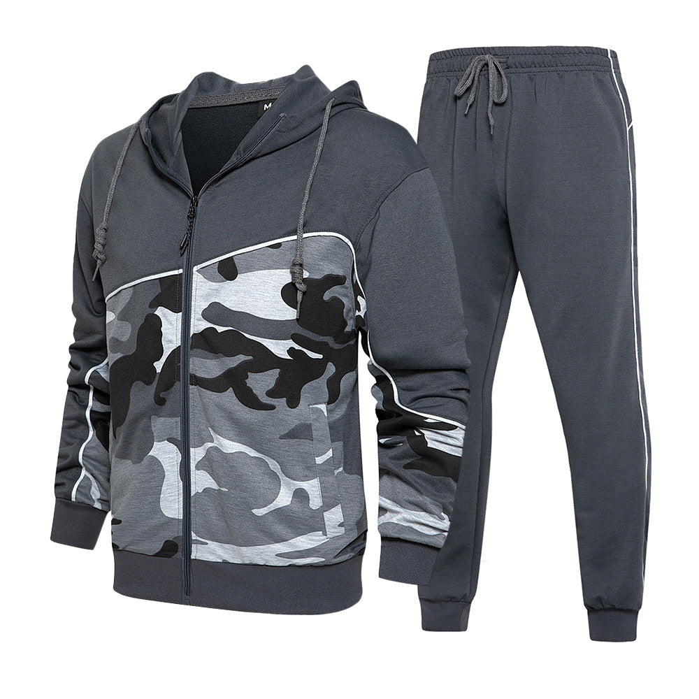Men's Premium Camouflage Quick Fit Hooded Tracksuit | TZ93