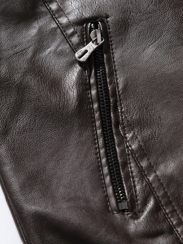 Men's Soft PU Leather Jacket Slim Fit Stylish Coat Blazer | JK87