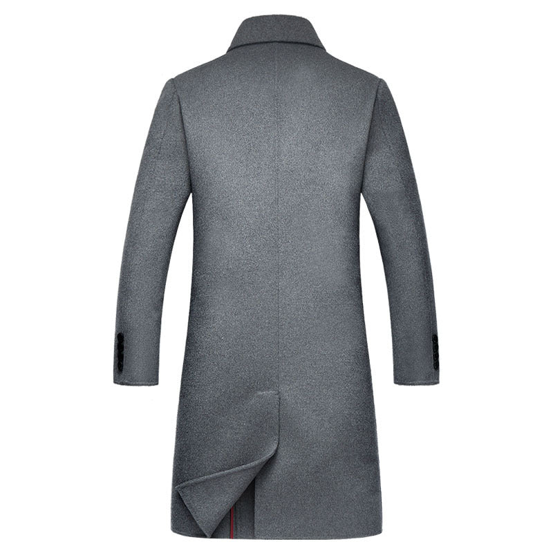 Men's Premium Quality Australian Wool Blend Double Breasted Long Trench Coat | XZ338