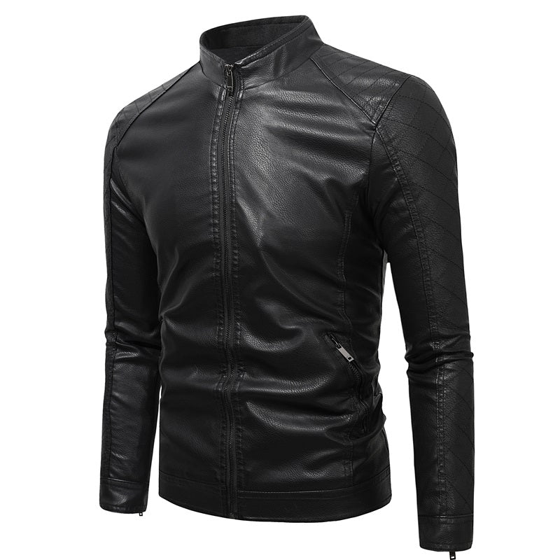 Men's Soft PU Leather Jacket Slim Fit Stylish Coat Blazer | JK87