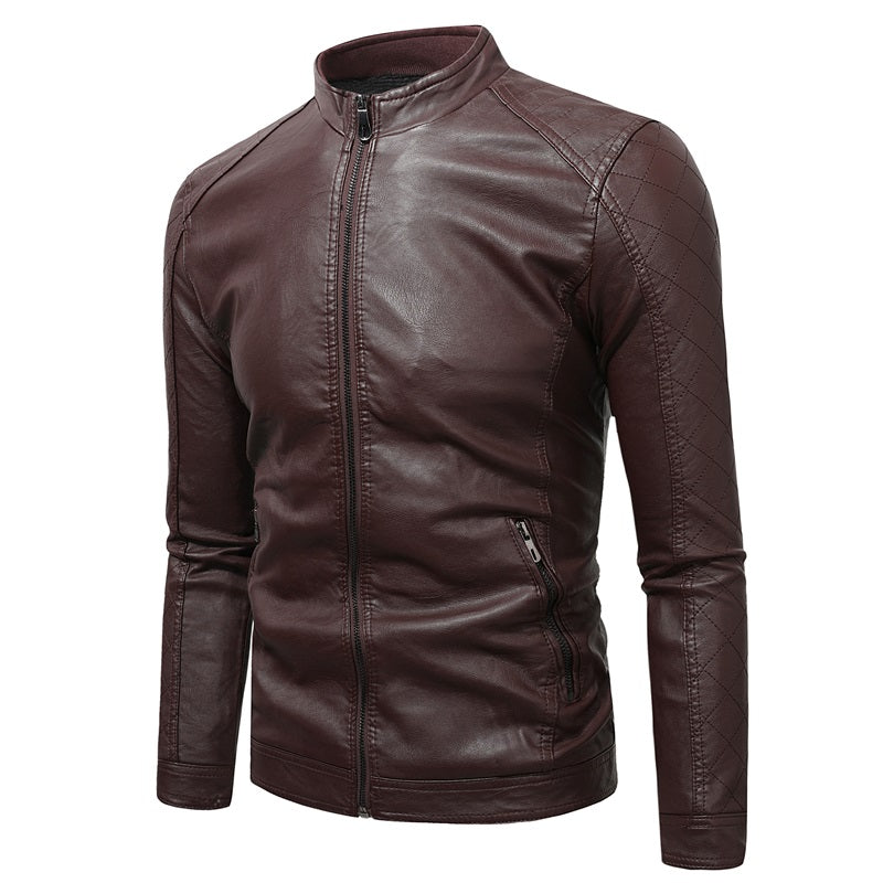Men's Soft PU Leather Jacket Slim Fit Stylish Coat Blazer | JK87