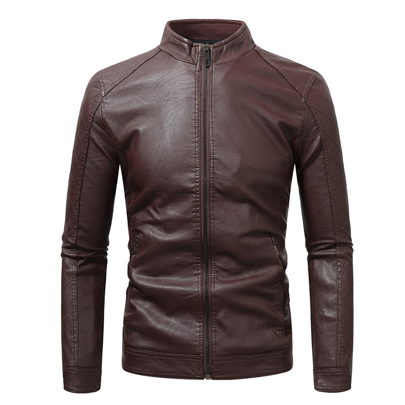 Men's Soft PU Leather Jacket Slim Fit Stylish Coat Blazer | JK87