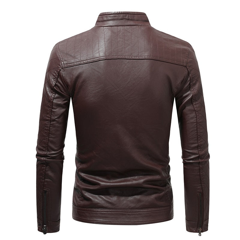 Men's Soft PU Leather Jacket Slim Fit Stylish Coat Blazer | JK87