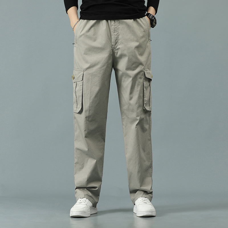 Mens Cargo Pants Casual Drawstring Athletic Jogger Sports Outdoor Trousers | 8588