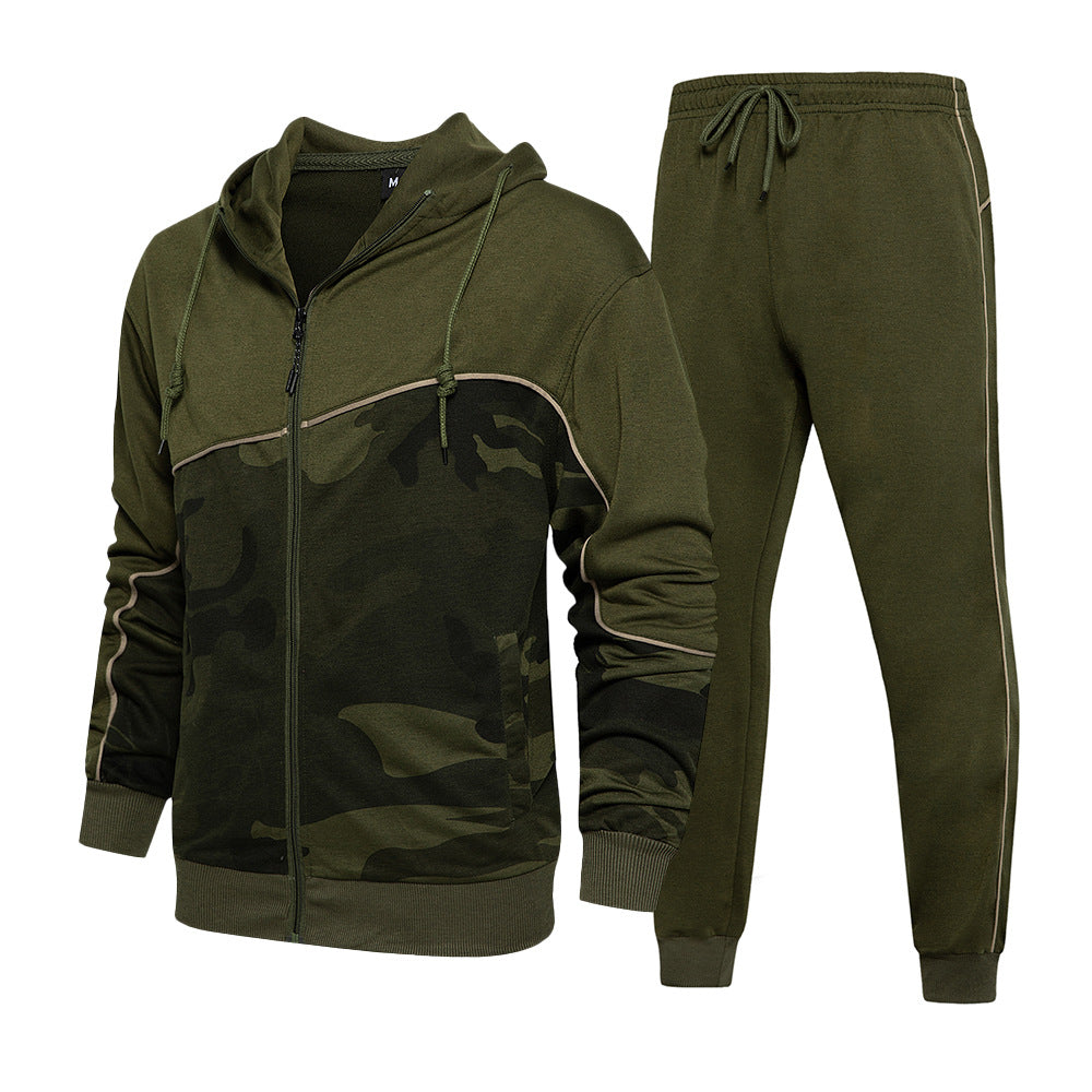 Men's Premium Camouflage Quick Fit Hooded Tracksuit | TZ93
