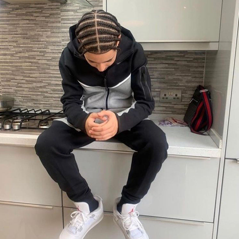 Men's Tracksuit Athletic Full Zip Casual Sports Jogging Gym Sweatsuit | 21420