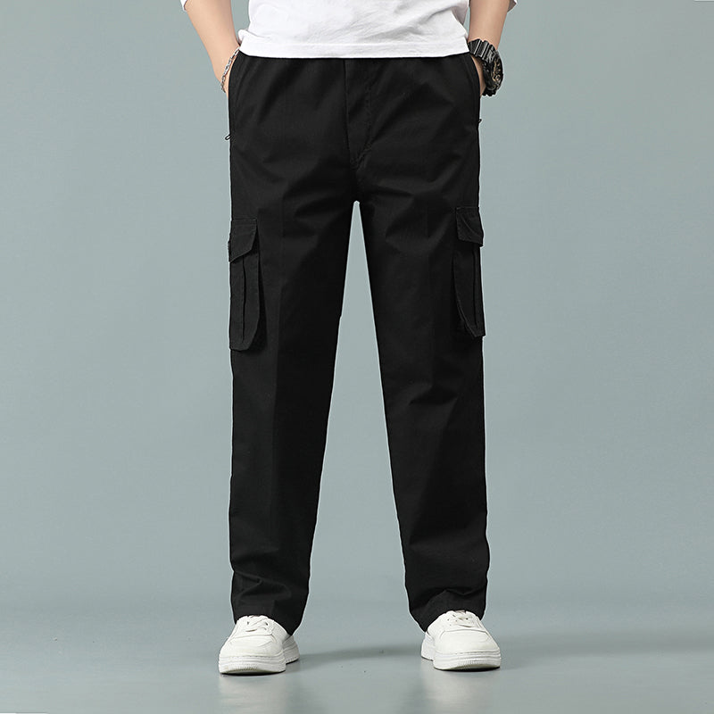 Mens Cargo Pants Casual Drawstring Athletic Jogger Sports Outdoor Trousers | 8588