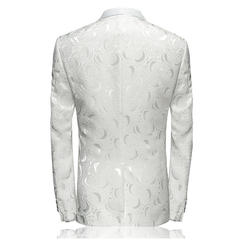 Mens Black Floral Tuxedo Jacket Paisley Shawl Lapel Suit Blazer Jacket for Dinner,Prom,Wedding | 8660-700