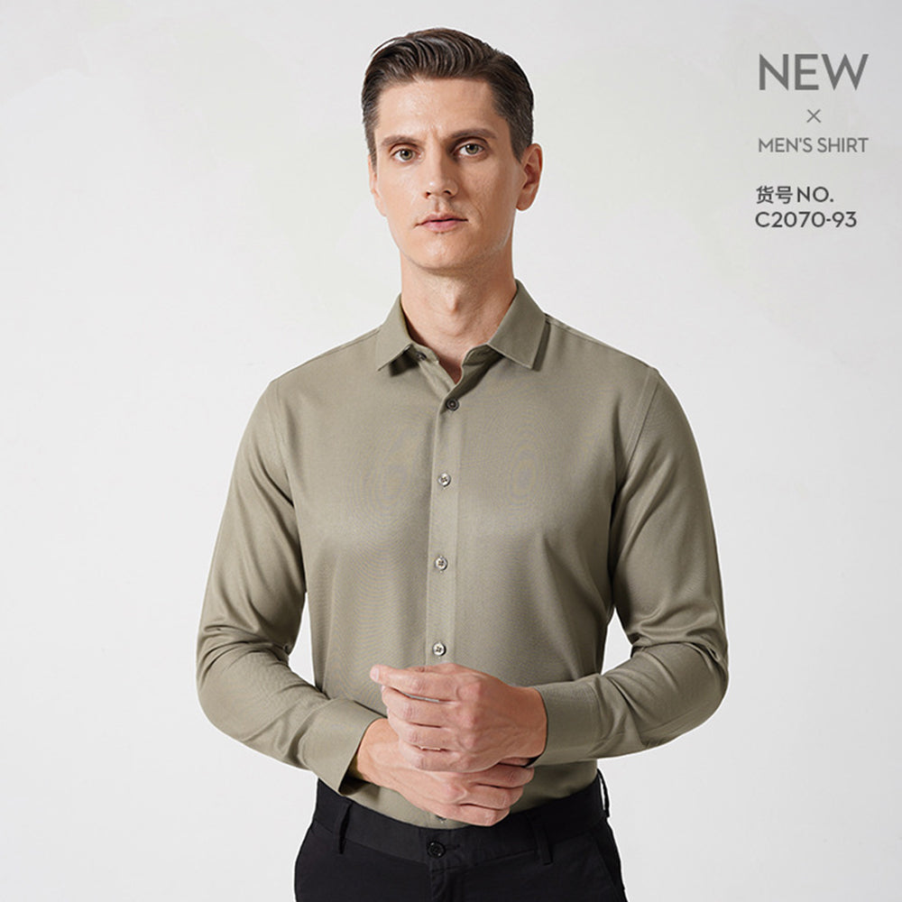 Premium Men's Dress Shirt Regular Fit Flex Collar Cotton Solid Shirts | C2070
