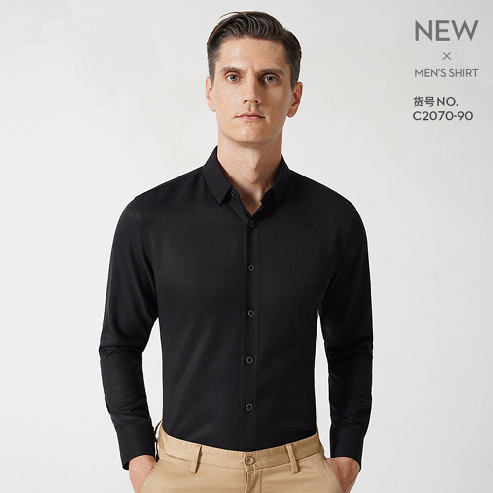 Premium Men's Dress Shirt Regular Fit Flex Collar Cotton Solid Shirts | C2070