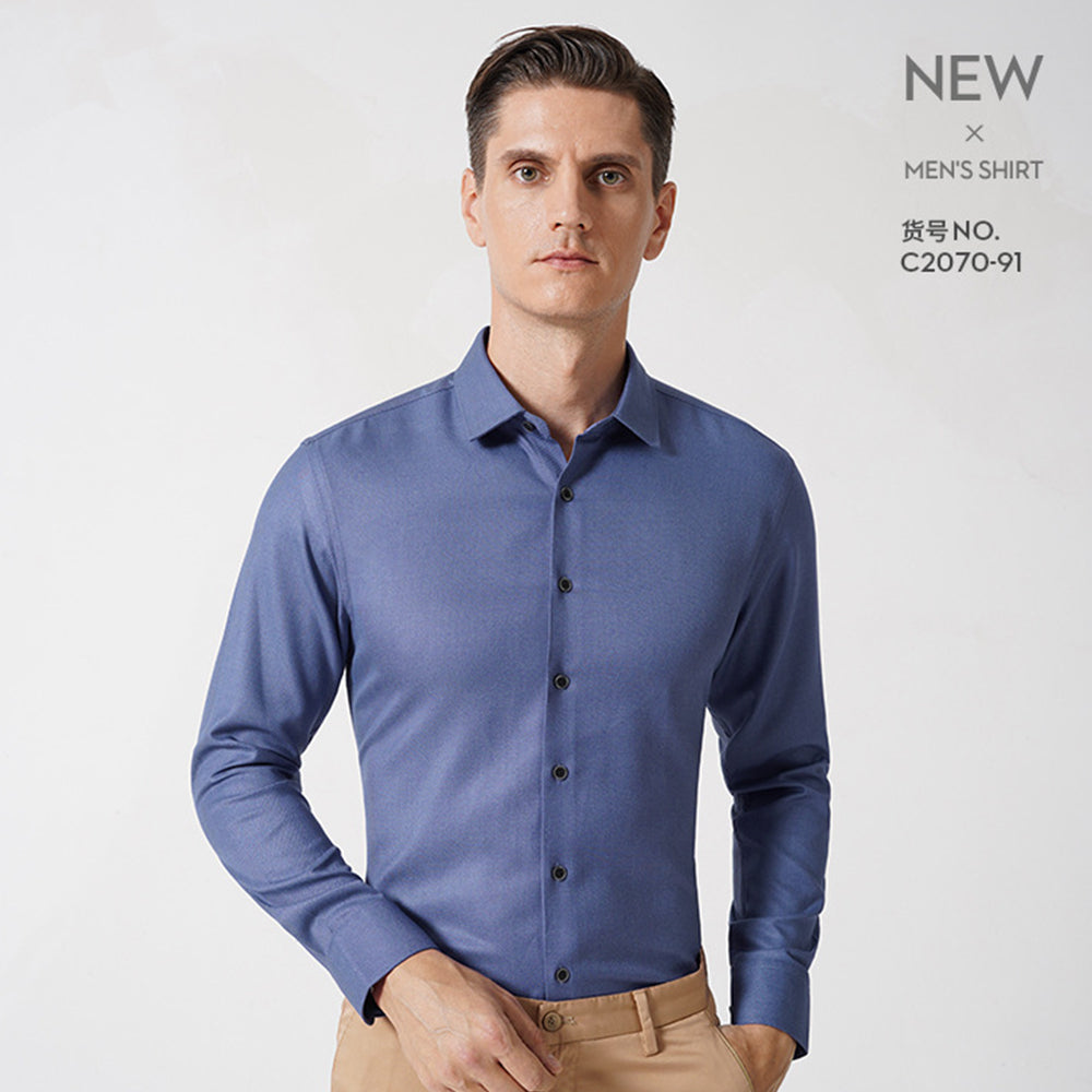 Premium Men's Dress Shirt Regular Fit Flex Collar Cotton Solid Shirts | C2070